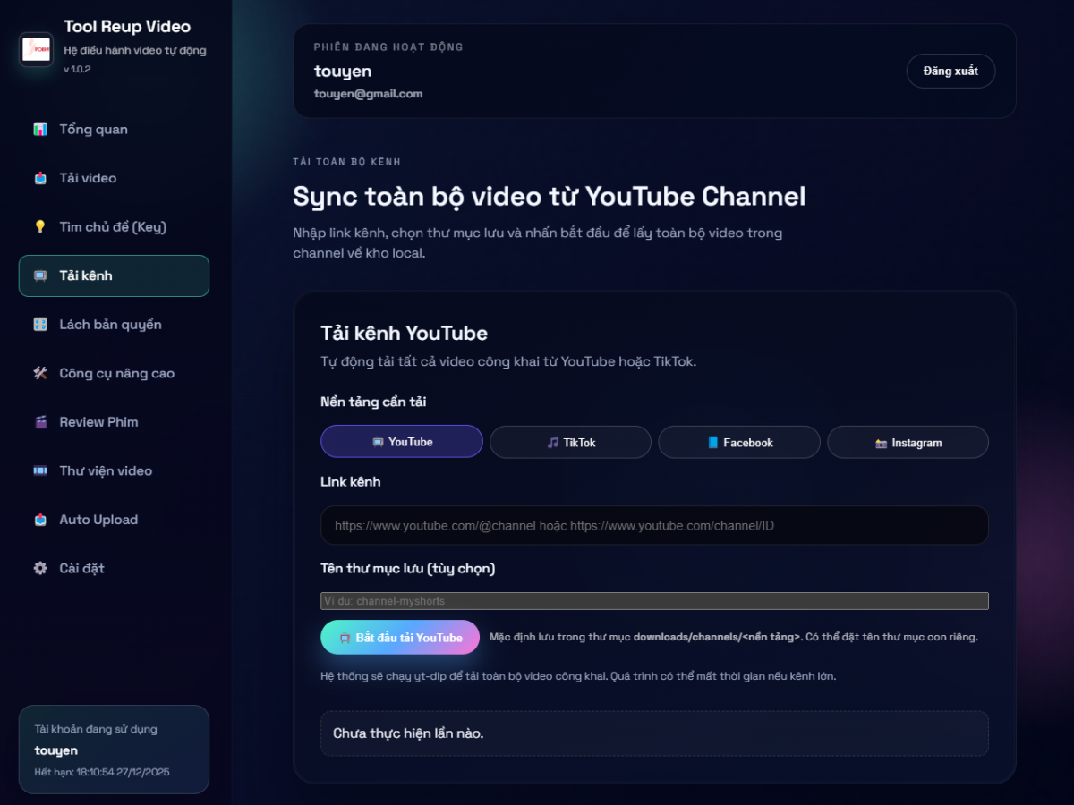 Tools Reup Video Đa Nền Tảng (1 tháng) - Ảnh 4