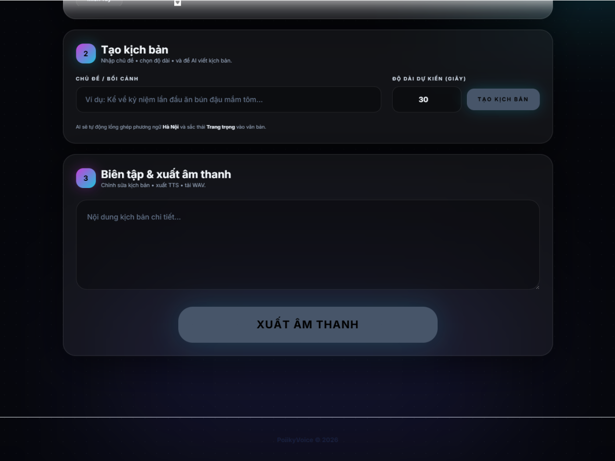 Tool Tạo Giọng Nói AI Vùng Miền – Poiiky-Voice ( Vĩnh Viễn ) - Ảnh 2