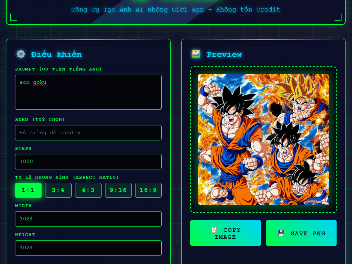 Tool Tạo Ảnh AI Không Giới Hạn - Không tốn Credit (Vĩnh Viễn) - Ảnh 2