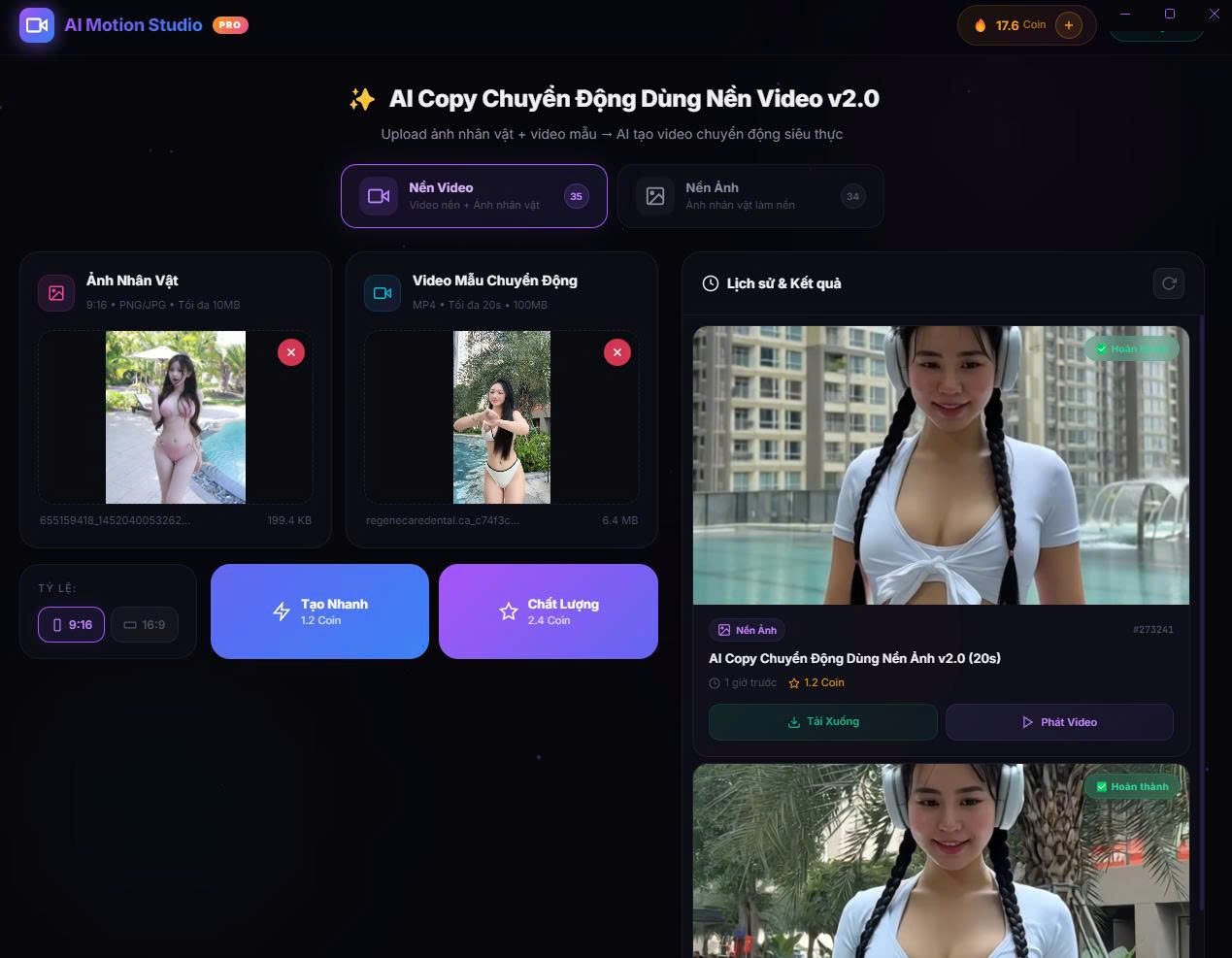 Tool AI Copy Chuyển Động