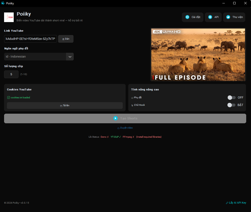 Tool tự động chuyển đổi YouTube thành nội dung ngắn