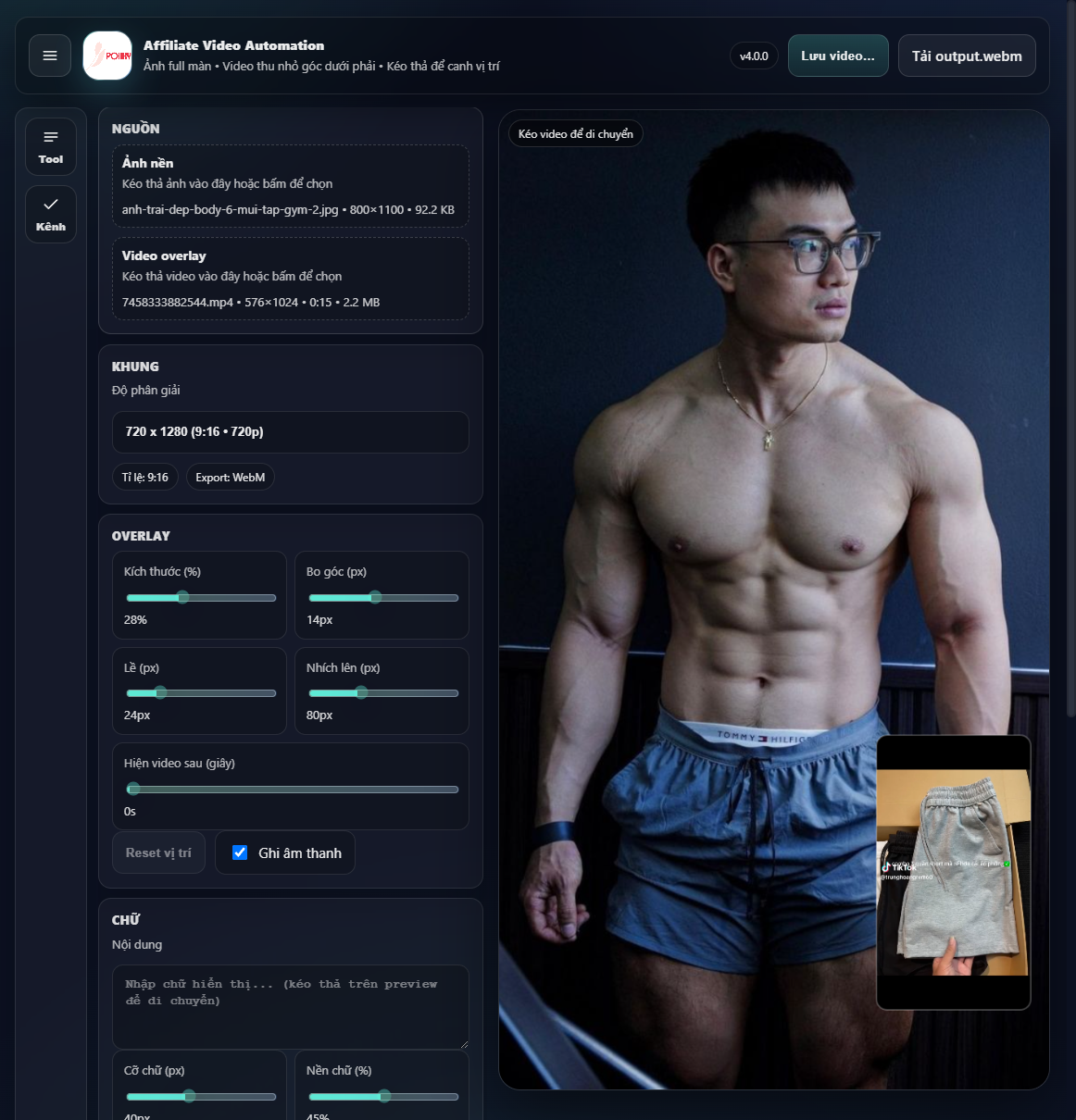 Tool Tạo Video Affiliate Không Giới Hạn Ra Đơn Mỗi Ngày (Vĩnh Viễn)